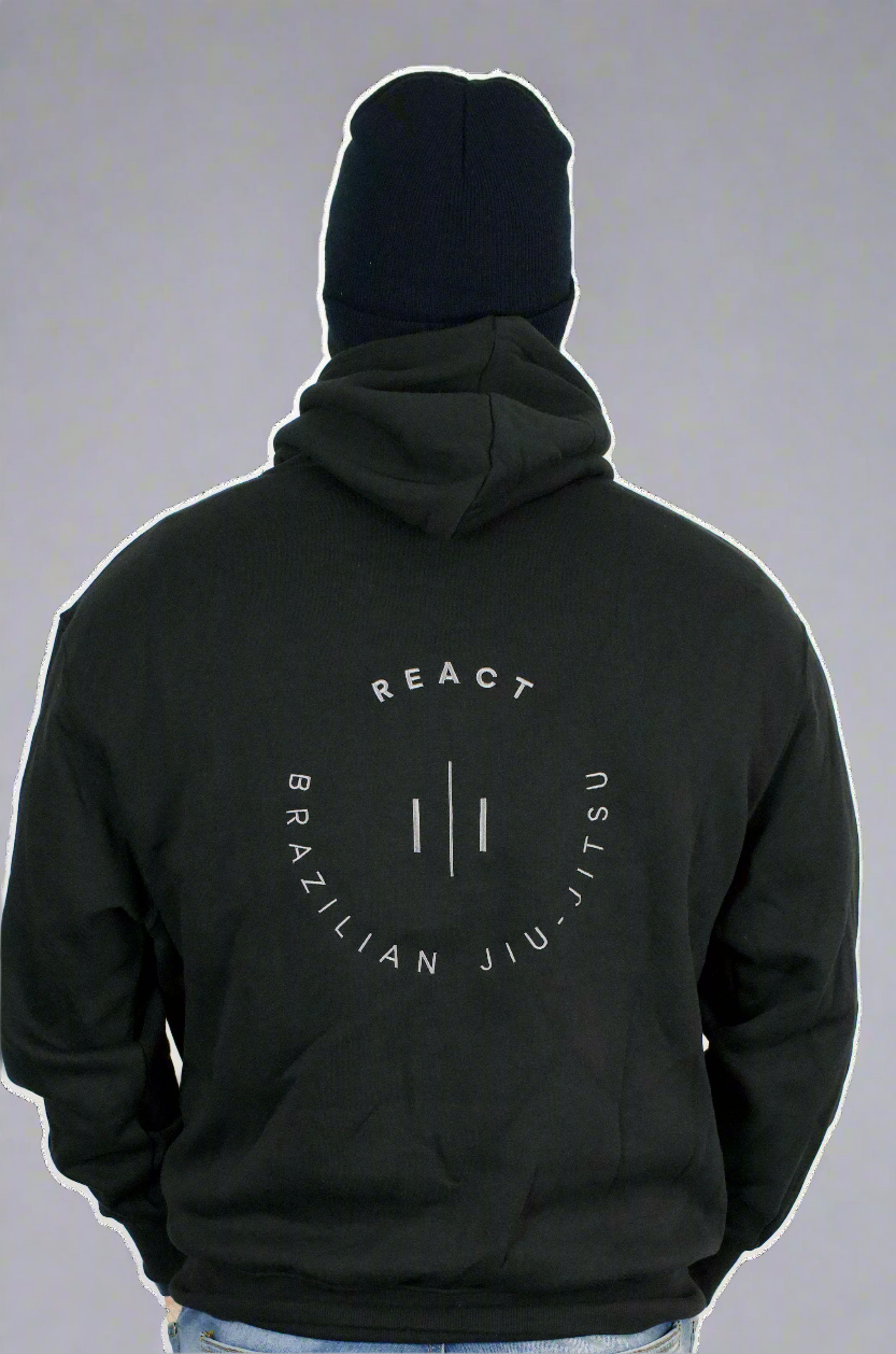 React Black Pocket Hoodie