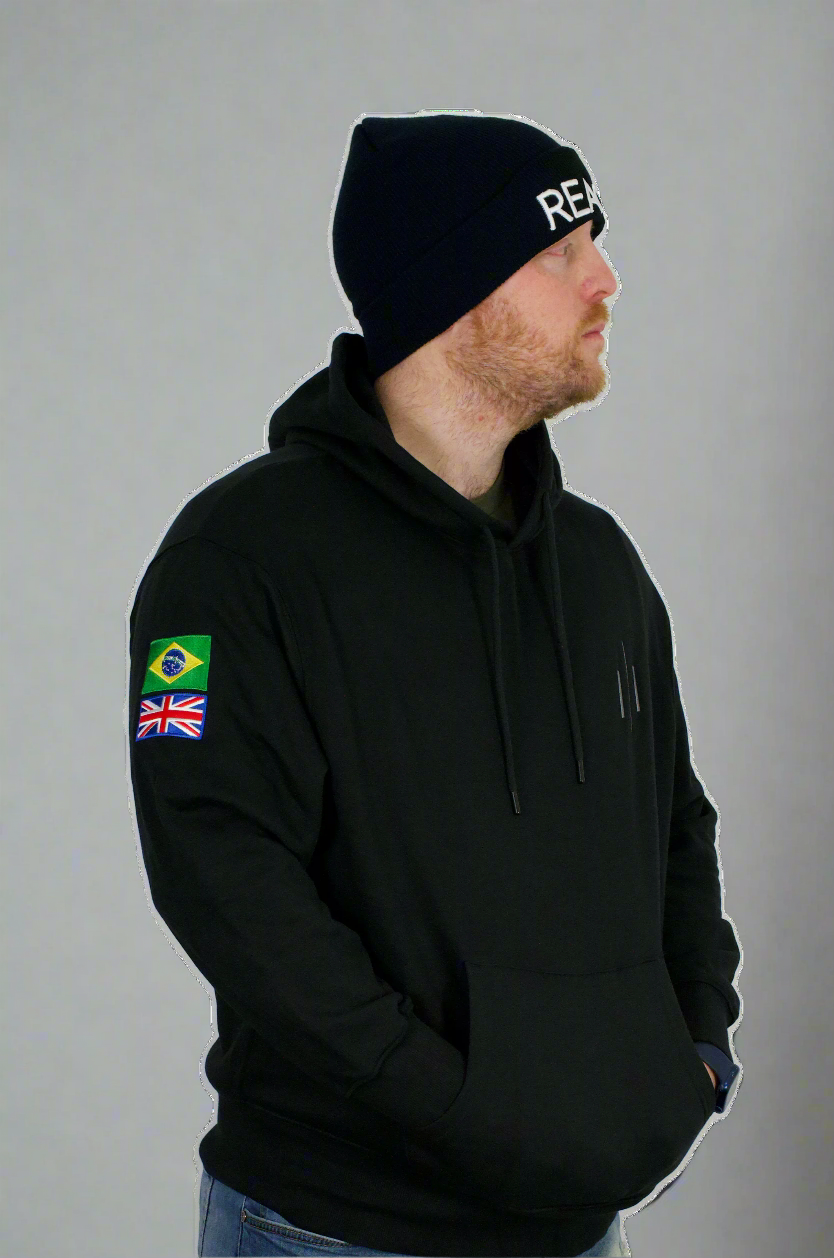 React Black Pocket Hoodie